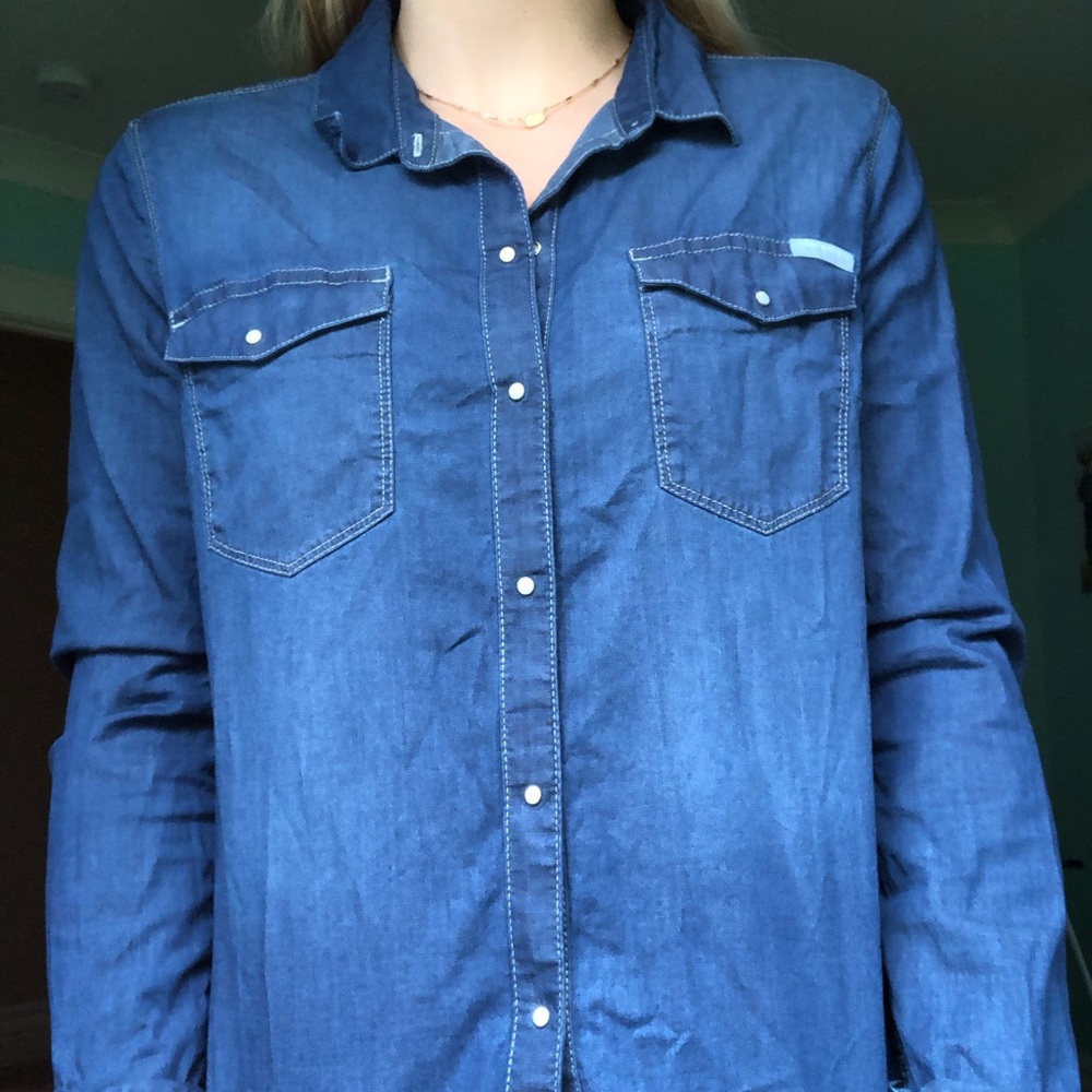 Denim button up